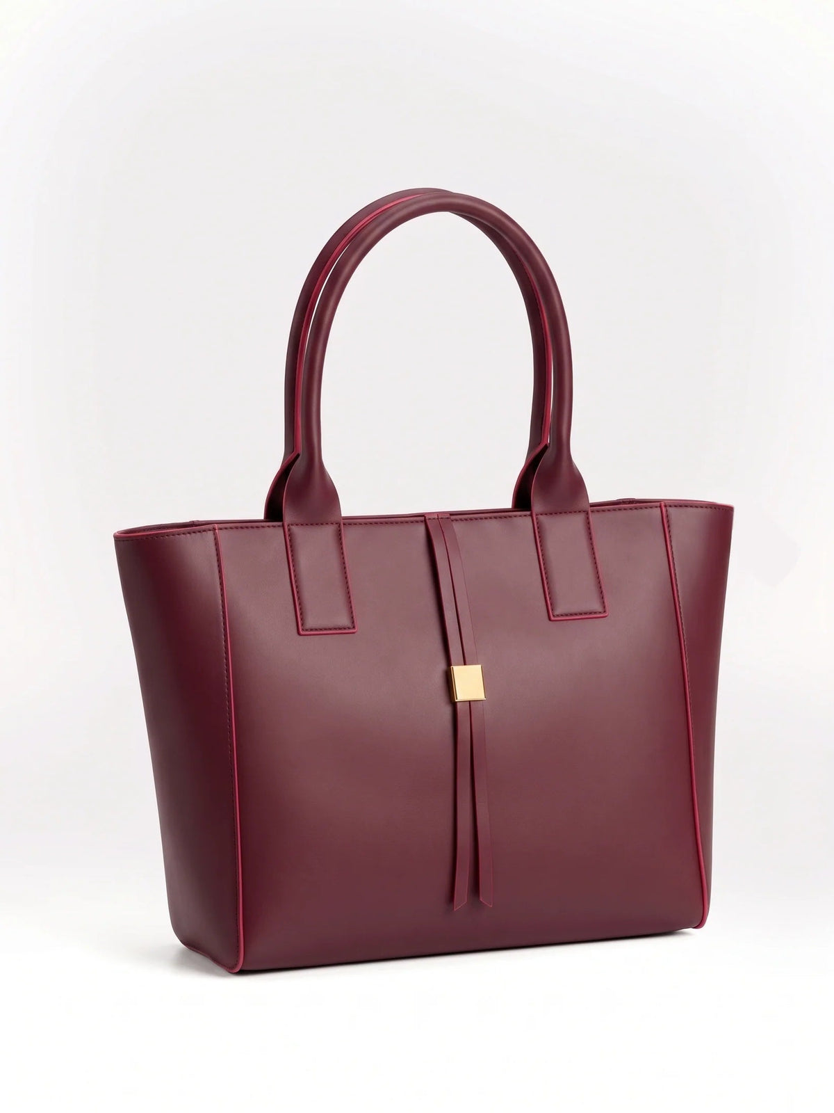 Women's Burgundy Minimalist Tote Handbag - image 1