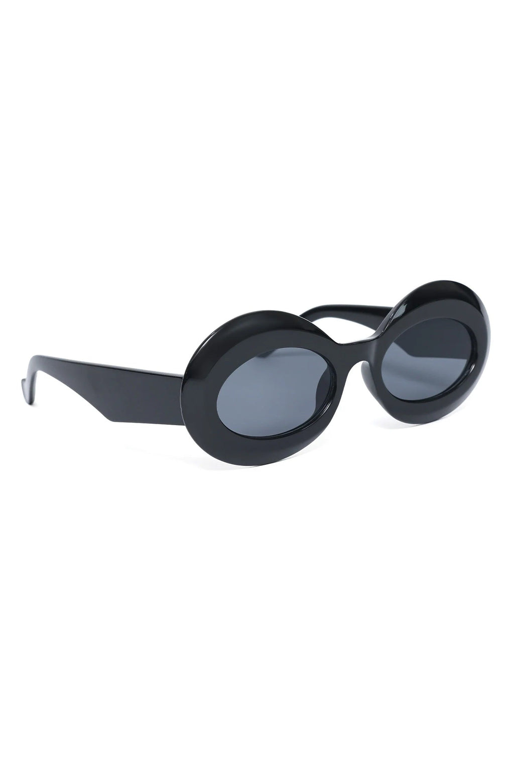 Women's Black Round Frame Sunglasses