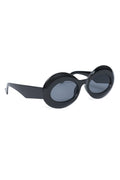 Women's Black Round Frame Sunglasses