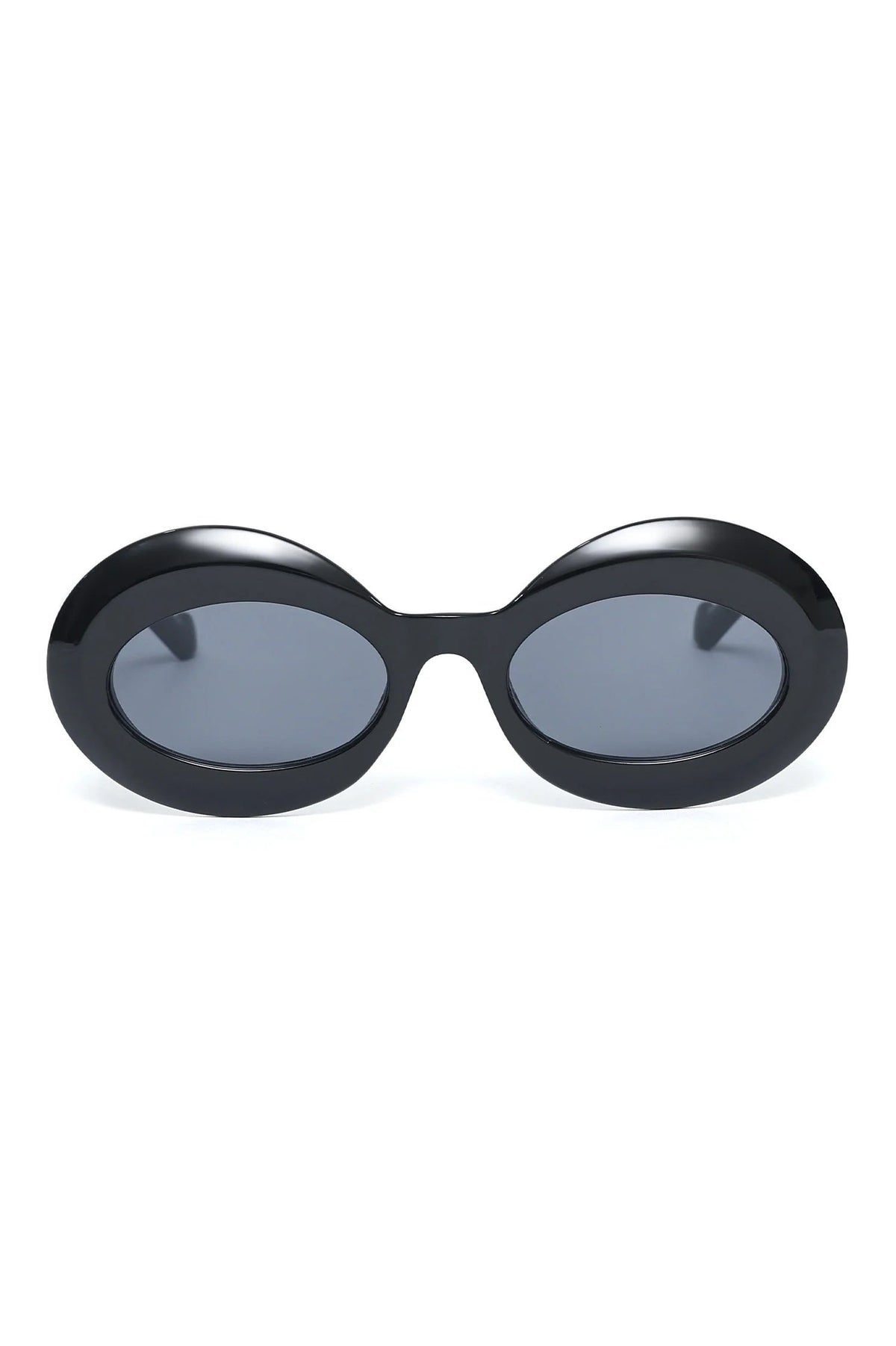 Women's Black Round Frame Sunglasses