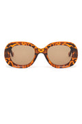 Women's Brown Tortoiseshell Oval Sunglasses