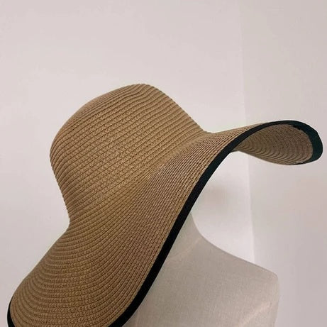 Women's Brown Wide Brim Sun Hat