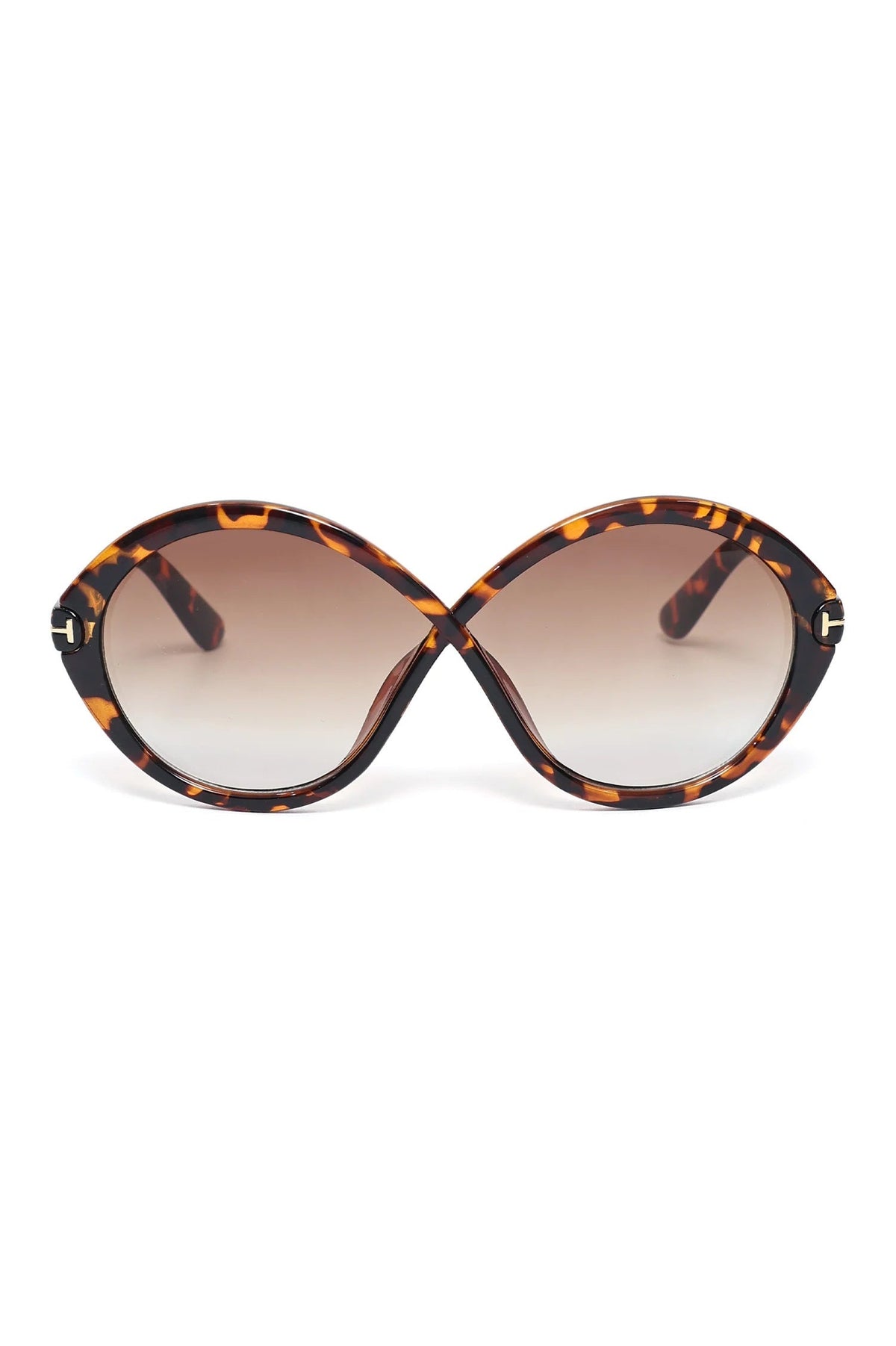 Women's Tortoiseshell Oversized Cat-Eye Sunglasses